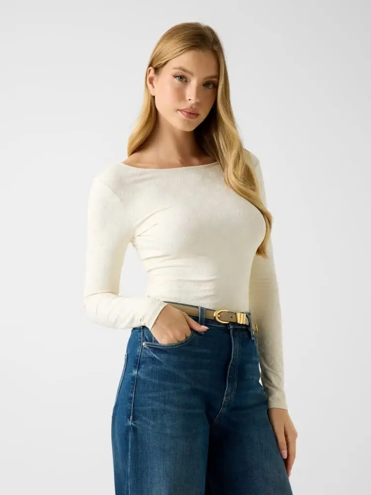 tshirt crema donna logo all over