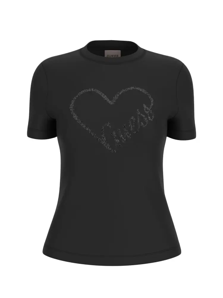 tshirt girocollo nera con big logo love