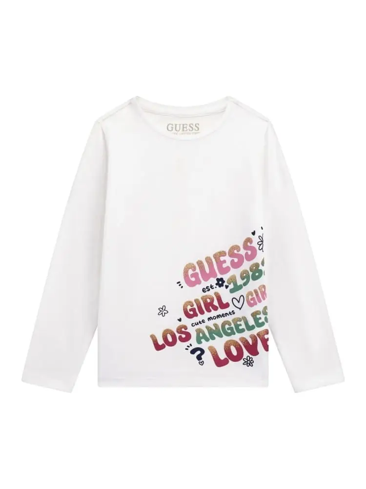 tshirt infant/kids bianca con stampa laterale glitterata