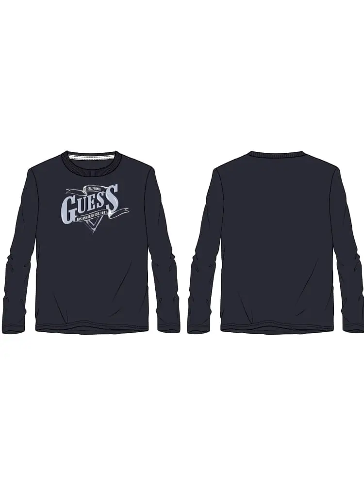 tshirt infant/kids blu manica lunga con stampa davanti