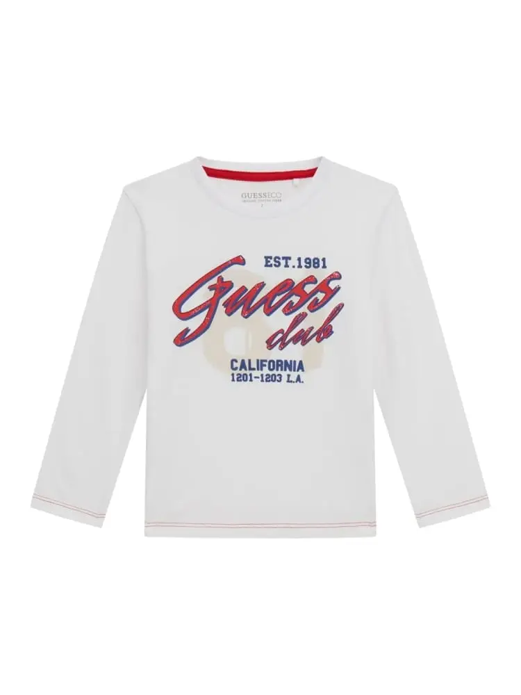 tshirt infant/kids manica lunga bianca con big logo davanti