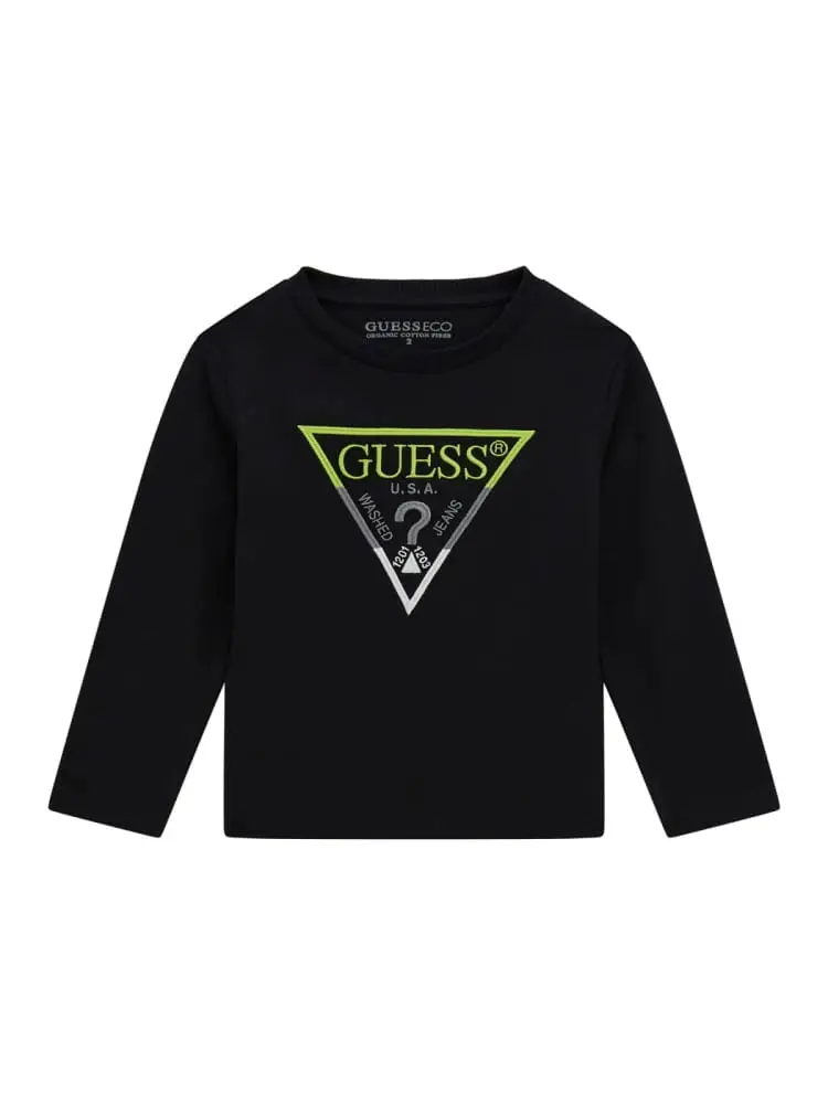 tshirt infant/kids manica lunga nero con big logo davanti