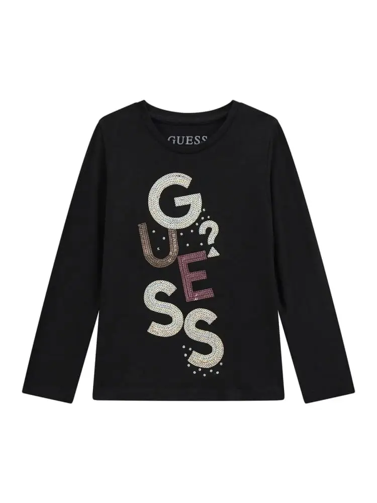 tshirt infant/kids nera manica lunga icon big logo all over