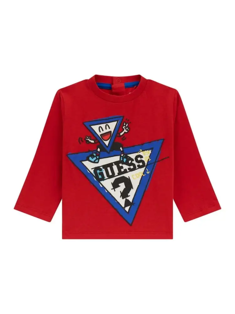 tshirt infant manica lunga bianca con maxi stanpa