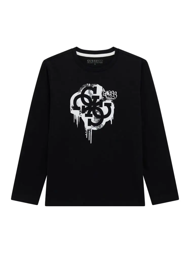 tshirt infant manica lunga con logo 3d nera