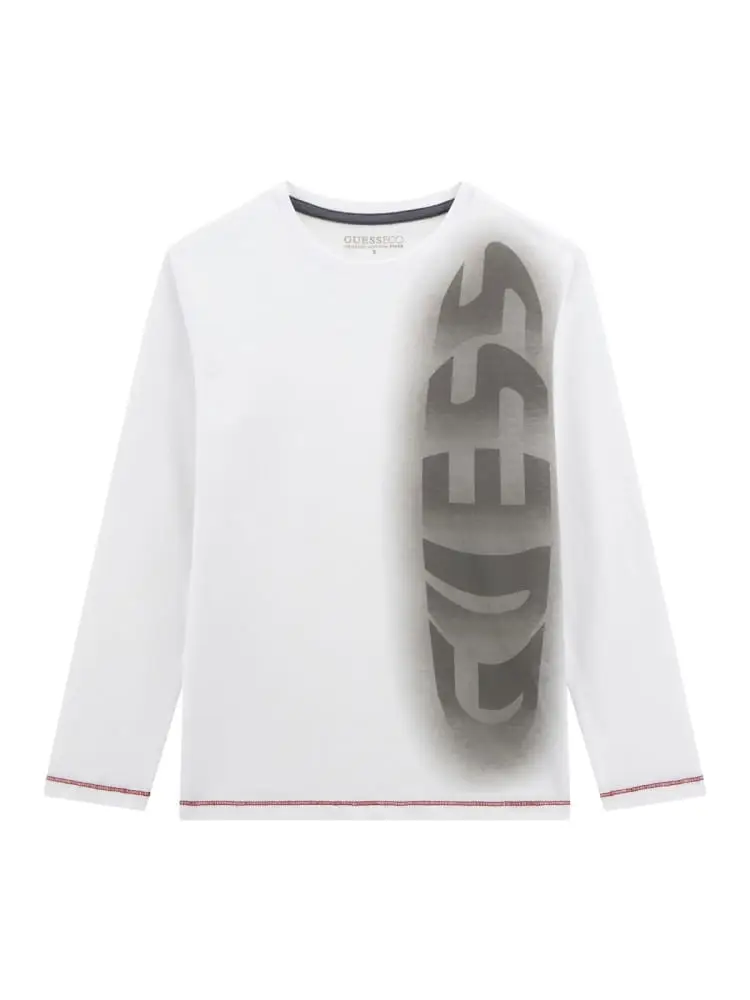 tshirt manica lunga junior bianca con big logo laterale