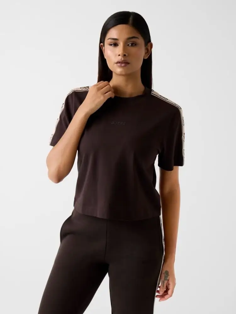 tshirt marrone donna con logo