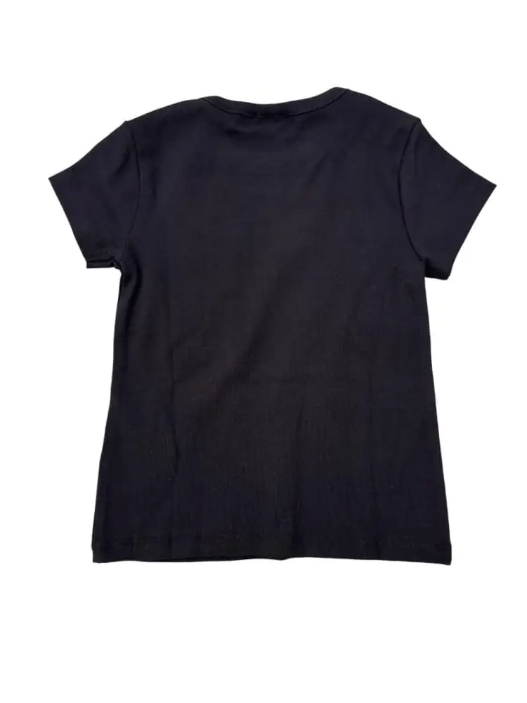 tshirt nera bambina maxi logo miniatura 2