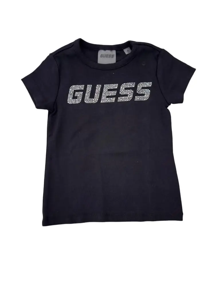 tshirt nera bambina maxi logo