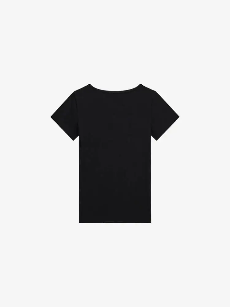 tshirt nera bambina mini logo miniatura 2