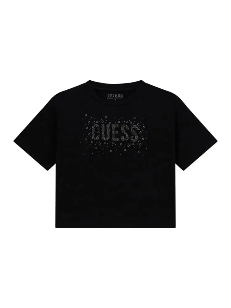 tshirt nera bambina mini logo