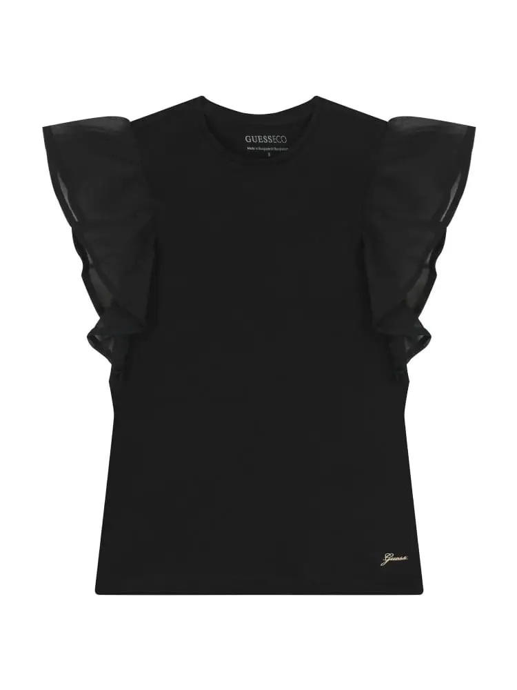 tshirt nera bambina mini logo