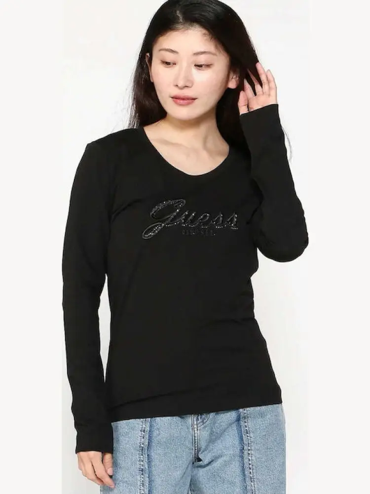 tshirt nera donna in cotone logo sul davanti