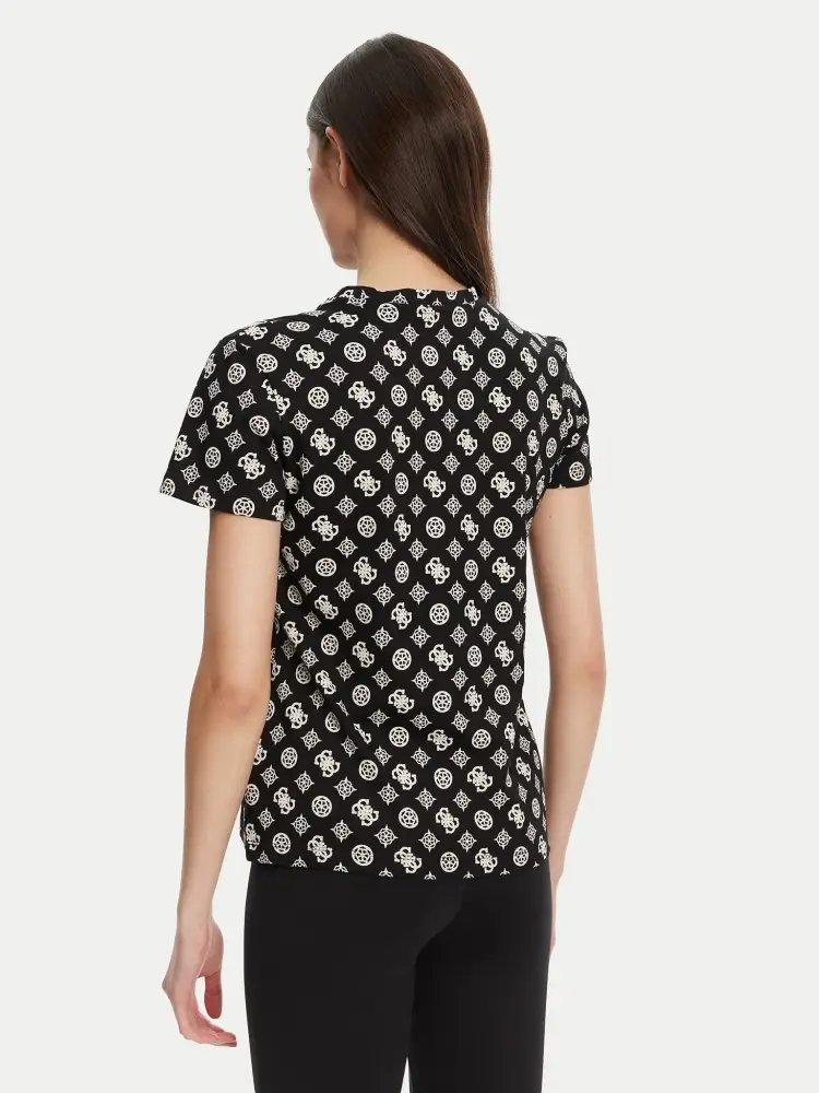 tshirt nera donna logo all over miniatura 2