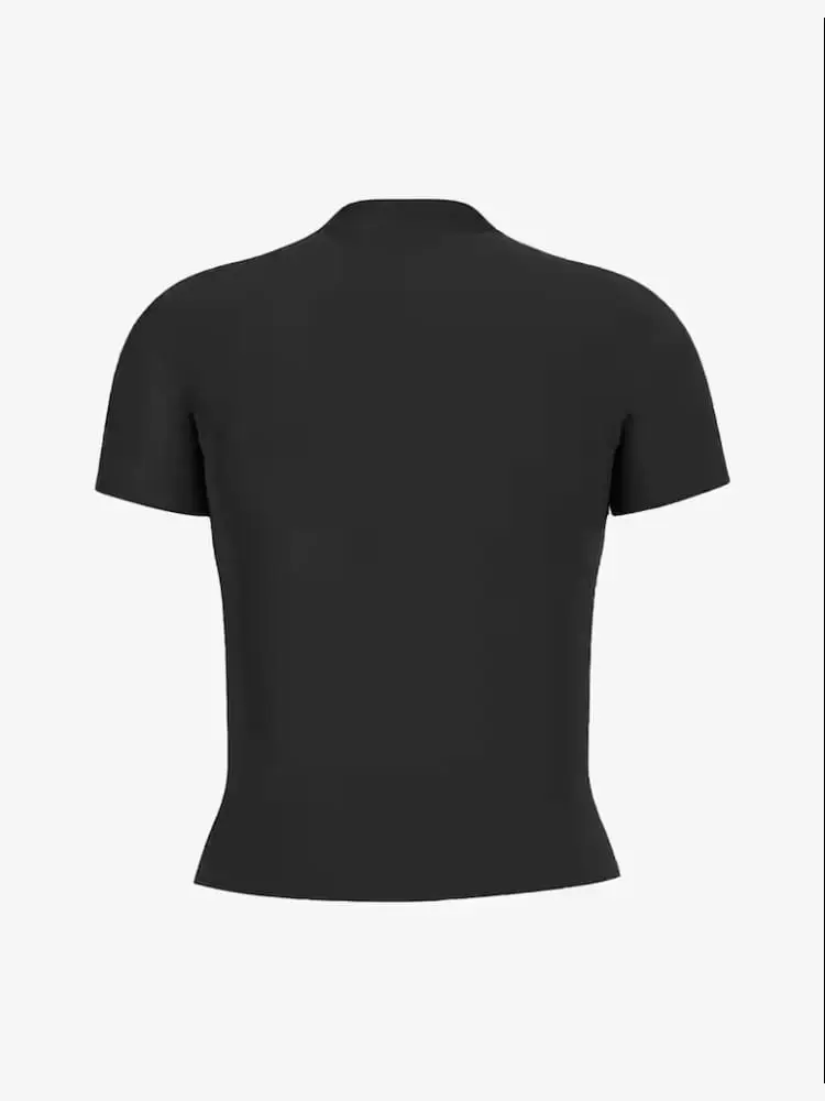 tshirt nera donna logo all over miniatura 2