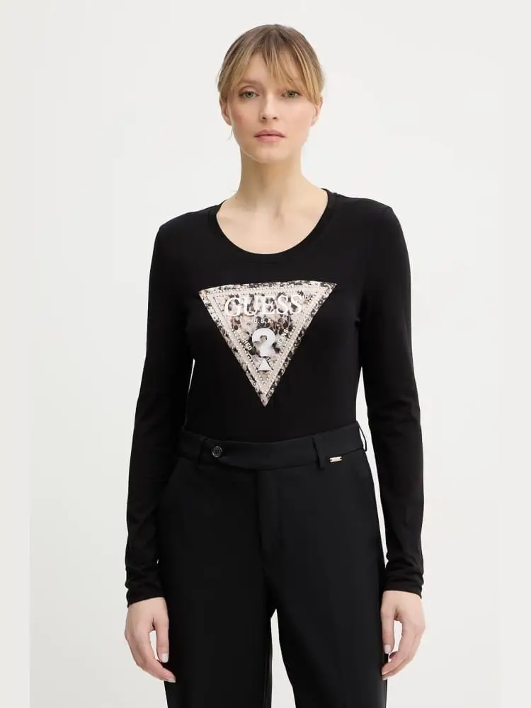 tshirt nera donna logo animalier