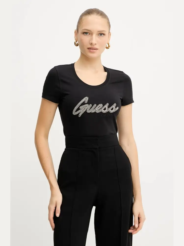 tshirt nera donna logo sul davanti