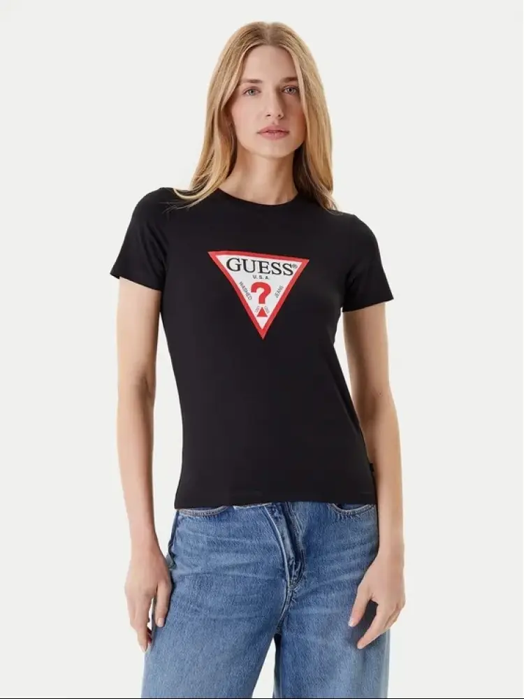 tshirt nera donna logo sul davanti