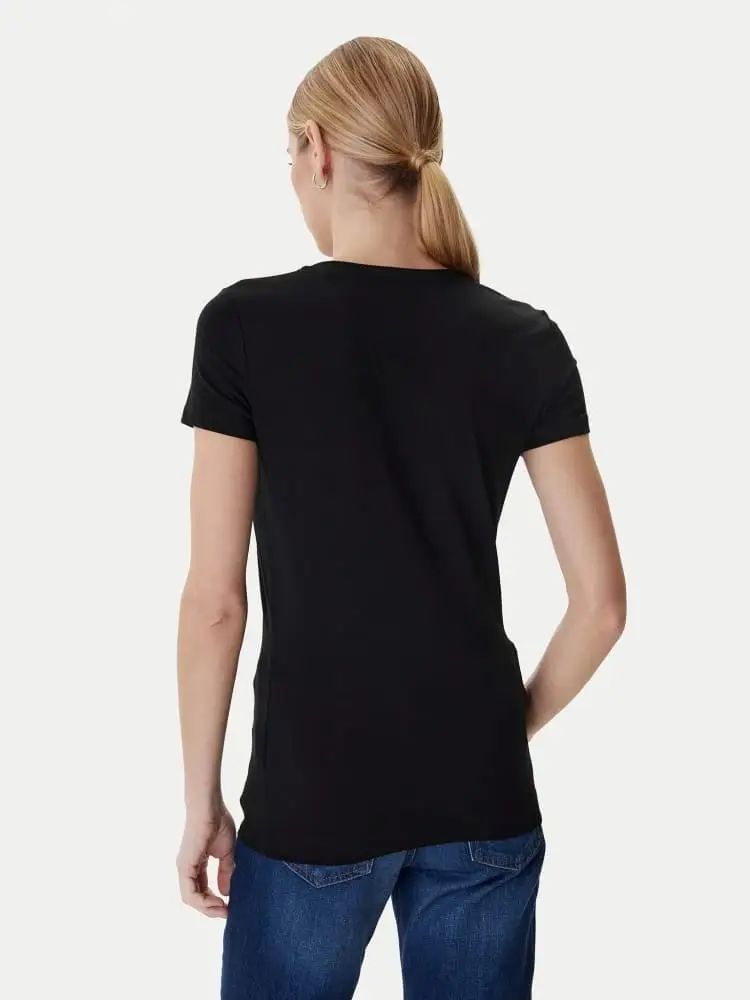 tshirt nera donna maxi logo miniatura 2