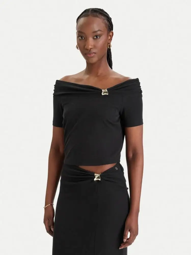 tshirt nera donna mini logo