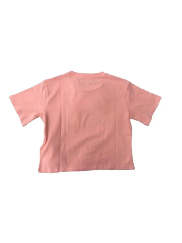tshirt rosa bambina logo sul davanti miniatura 2