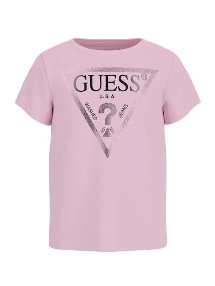 tshirt rosa bambina maxi logo