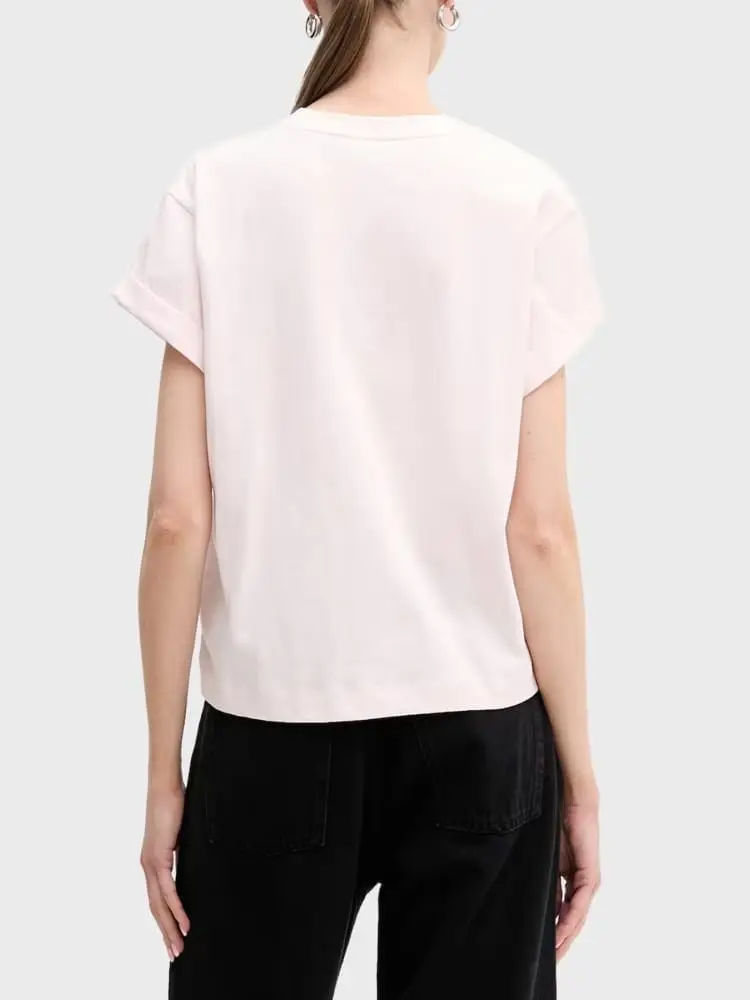 tshirt rosa donna con logo miniatura 2