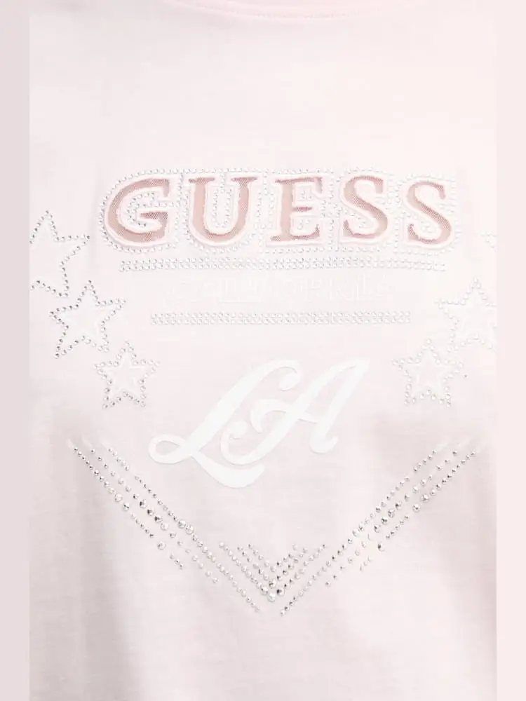 tshirt rosa donna con logo miniatura 3