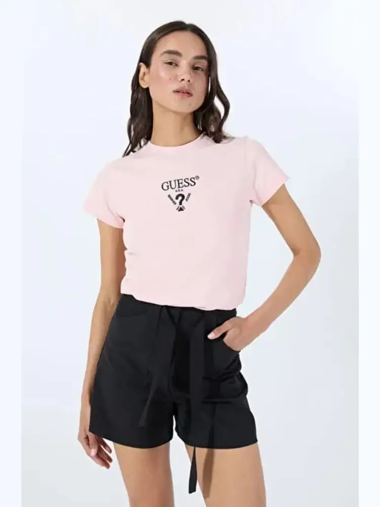 tshirt rosa donna con logo