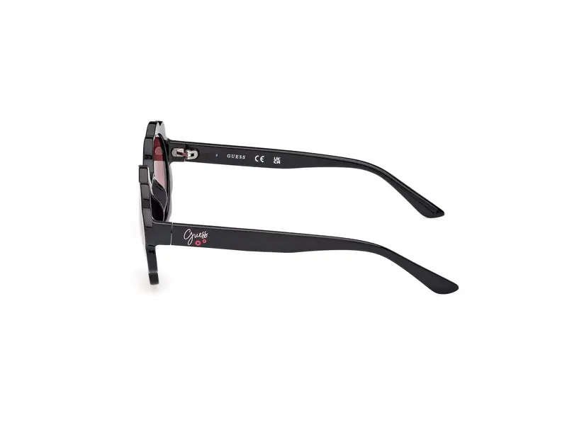 Guess Unisex GU00127 01F Occhiali da sole Iniettato Nero Marrone Rotonda Normale miniatura 2