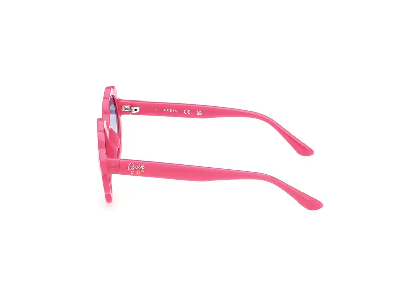Guess Unisex GU00127 72Z Occhiali da sole Iniettato Rosa Viola Rotonda Normale miniatura 2