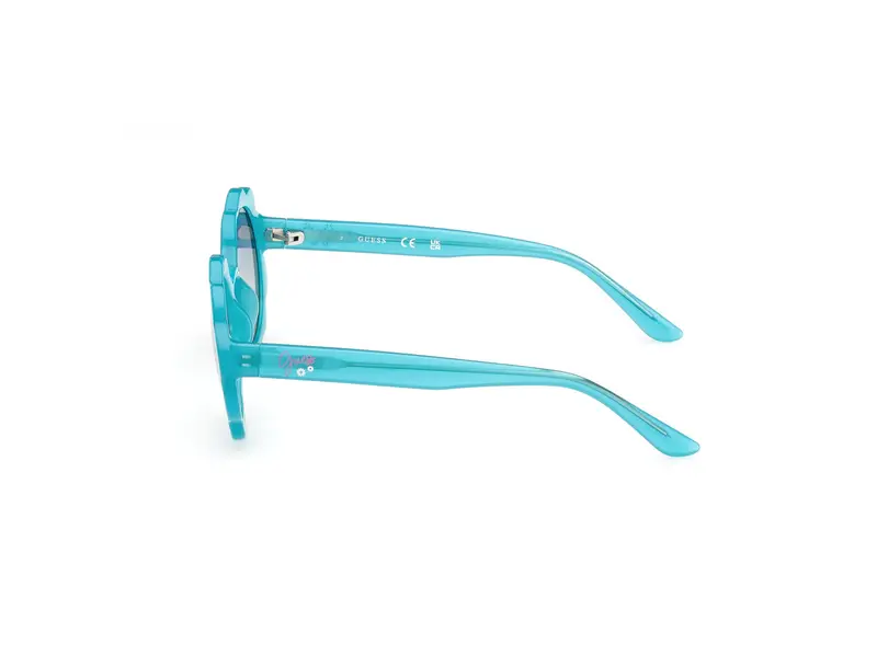 Guess Unisex GU00127 87W Occhiali da sole Iniettato Turchese Blu Rotonda Normale miniatura 2