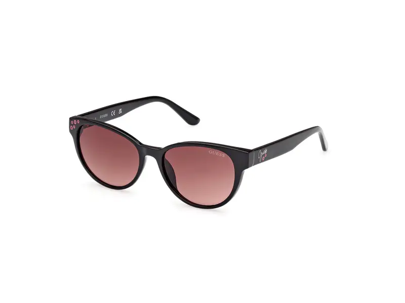 Guess Unisex GU00128 01F Occhiali da sole Iniettato Nero Marrone Cat Eye Normale