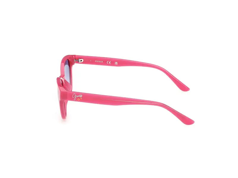 Guess Unisex GU00128 72Z Occhiali da sole Iniettato Rosa Viola Cat Eye Normale miniatura 2