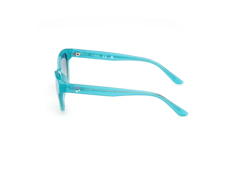 Guess Unisex GU00128 87W Occhiali da sole Iniettato Turchese Blu Cat Eye Normale miniatura 2