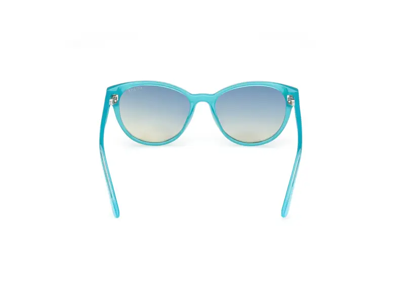 Guess Unisex GU00128 87W Occhiali da sole Iniettato Turchese Blu Cat Eye Normale miniatura 3
