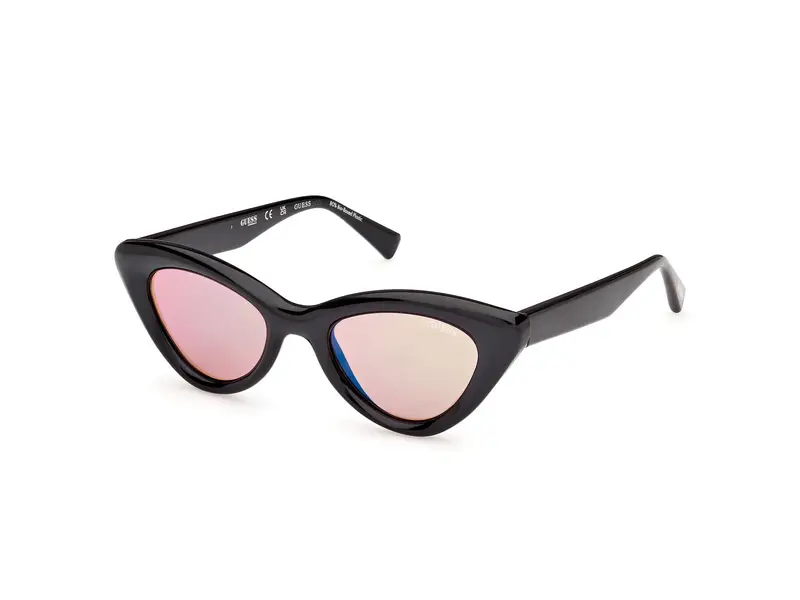 Guess Unisex GU00137 01U Occhiali da sole Iniettato Nero Bordeaux Cat Eye Normale