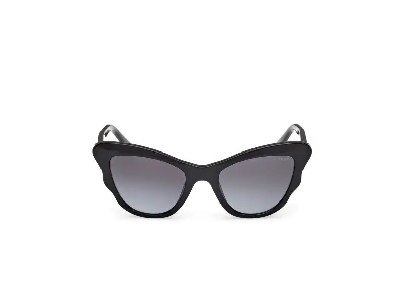 Unisex GU00228 01B Occhiali da sole Iniettato Nero Fumo Cat Eye Normale miniatura 2