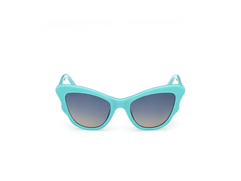 Unisex GU00228 87W Occhiali da sole Iniettato Turchese Blu Cat Eye Normale miniatura 2