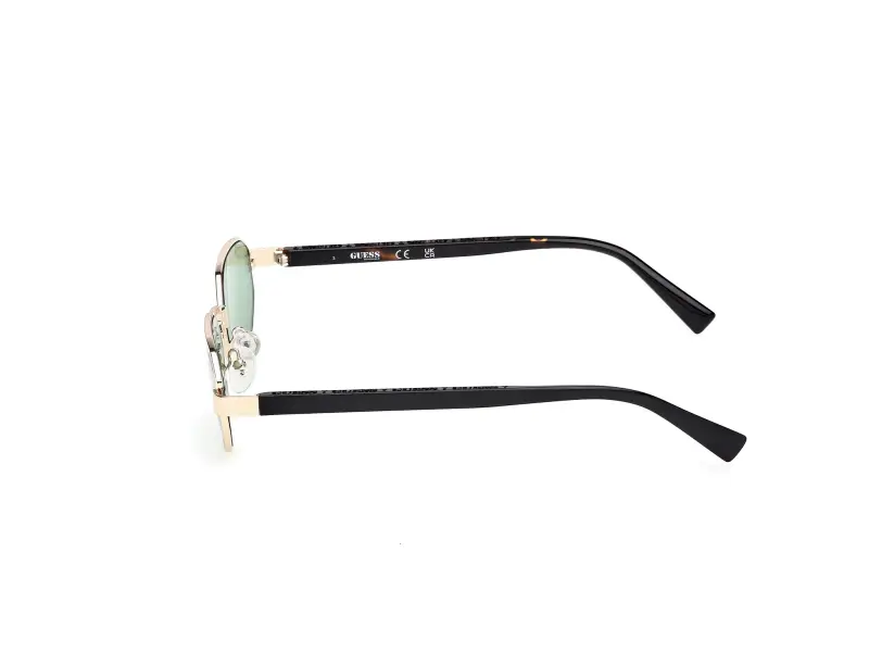 Unisex GU00231 32N Occhiali da sole Metallo Oro Verde Geometrica Normale miniatura 3