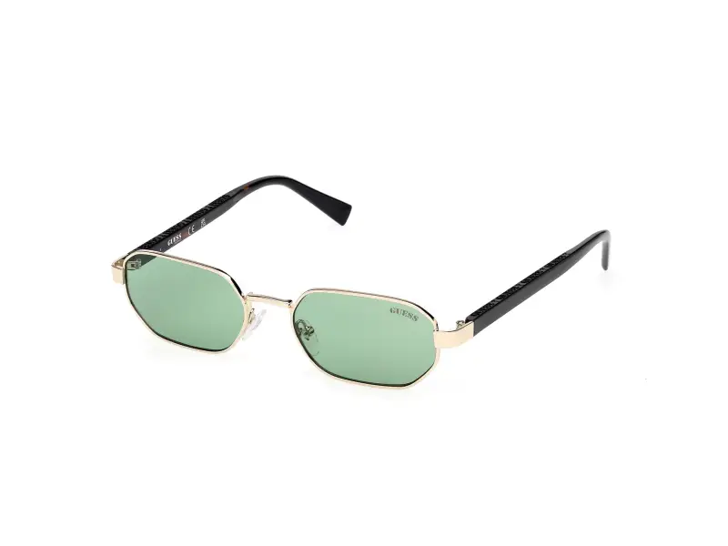 Unisex GU00231 32N Occhiali da sole Metallo Oro Verde Geometrica Normale
