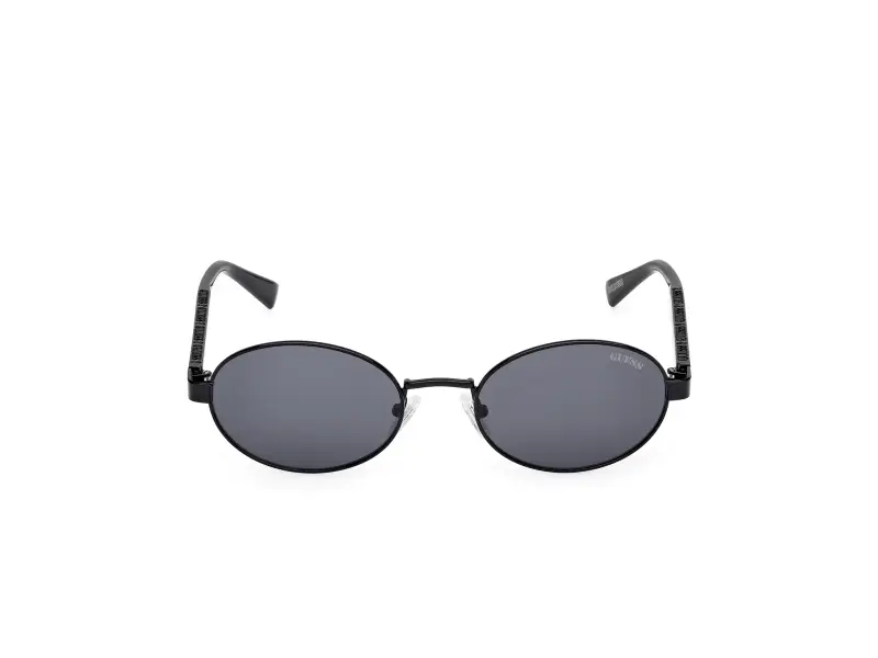 Unisex GU00232 01A Occhiali da sole Metallo Nero Fumo Rotonda Normale miniatura 2