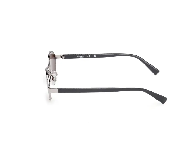 Unisex GU00232 08E Occhiali da sole Metallo Canna di fucile Marrone Rotonda Normale miniatura 3