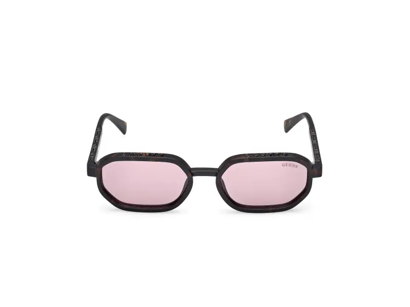 Unisex GU00233 52Y Occhiali da sole Iniettato Havana Viola Geometrica Normale miniatura 2