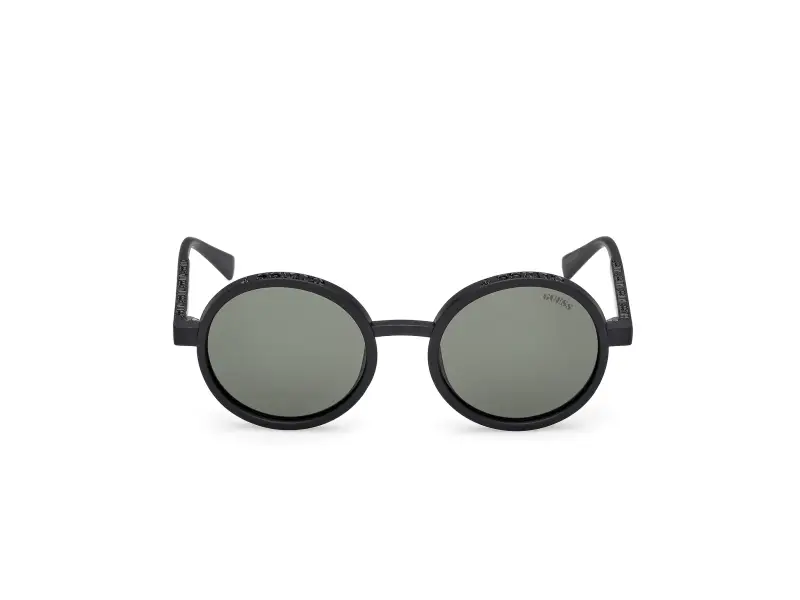 Unisex GU00234 02N Occhiali da sole Iniettato Nero Verde Rotonda Normale miniatura 2