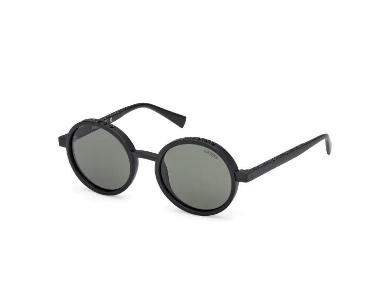 Unisex GU00234 02N Occhiali da sole Iniettato Nero Verde Rotonda Normale