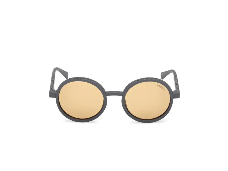 Unisex GU00234 20E Occhiali da sole Iniettato Grigio Marrone Rotonda Normale miniatura 2