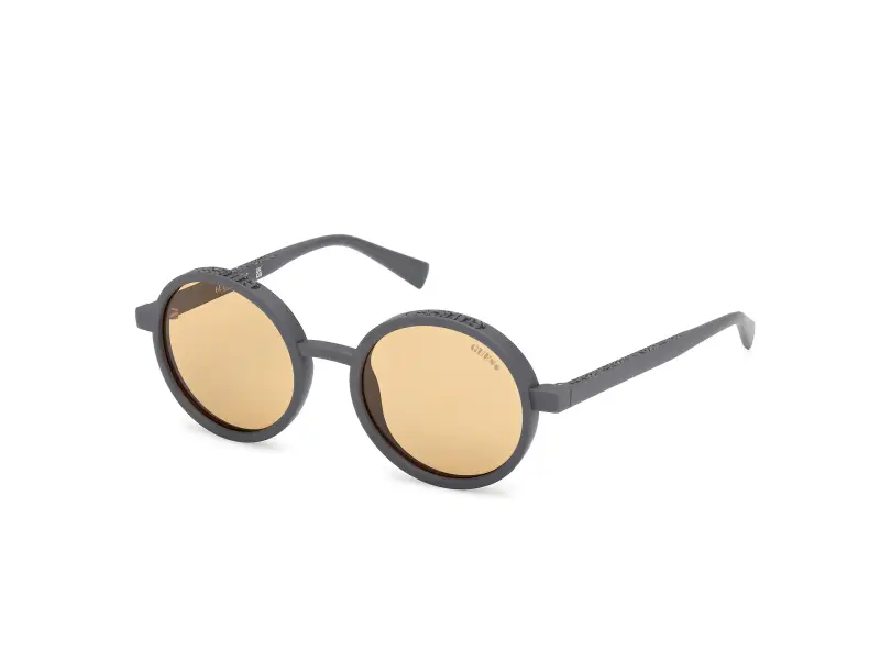 Unisex GU00234 20E Occhiali da sole Iniettato Grigio Marrone Rotonda Normale