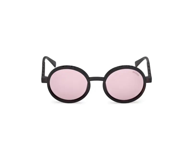 Unisex GU00234 52Y Occhiali da sole Iniettato Havana Viola Rotonda Normale miniatura 2