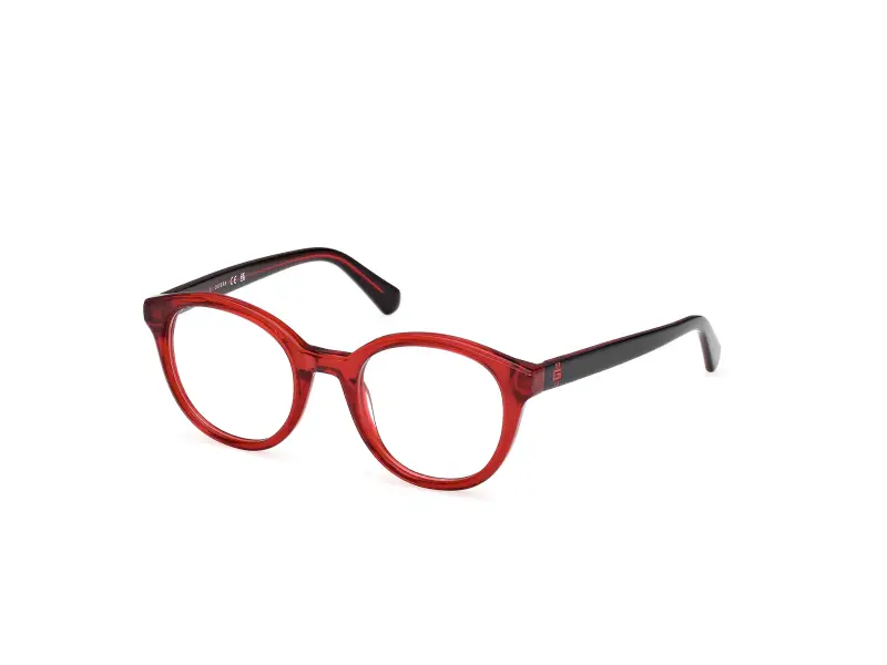 Unisex GU50263 068 Montature da vista Acetato Rosso Rotonda Normale